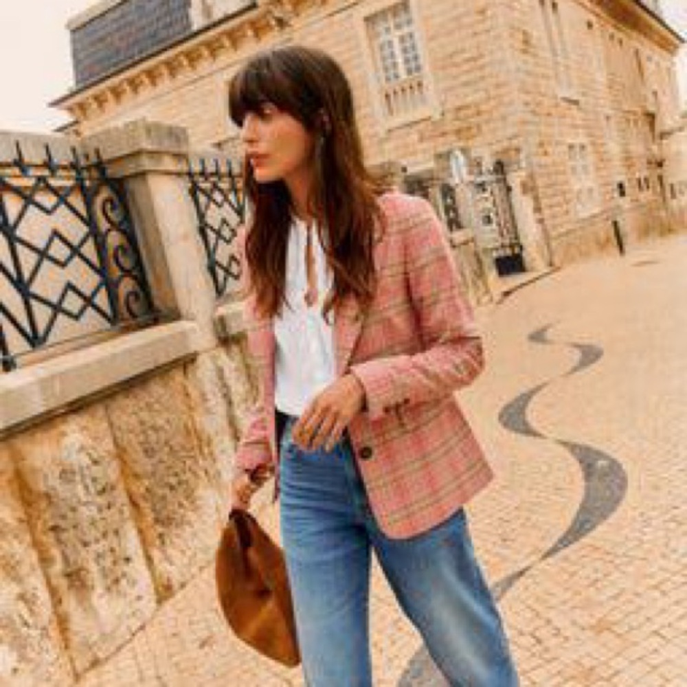 NWT BODEN Marylebone Cotton Blazer in pink